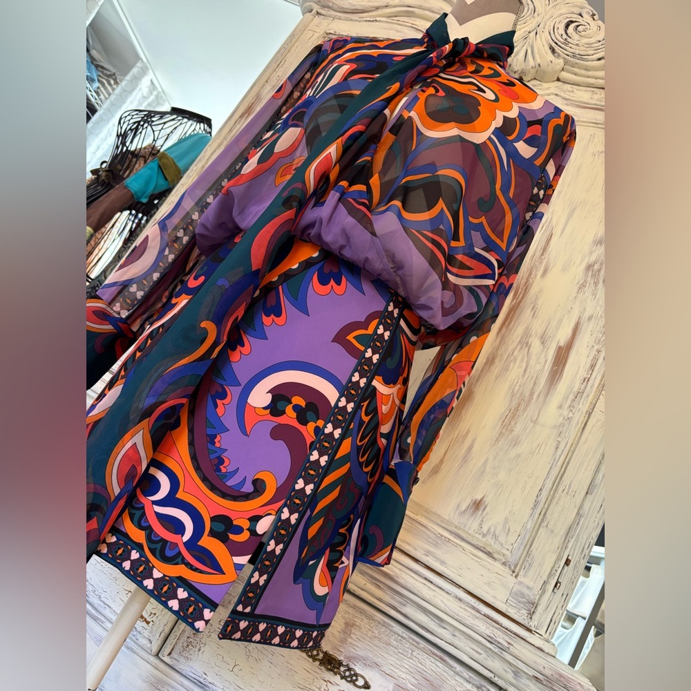 Zara Colorful Pucci Pattern Retro Print Dress💗💜💙🧡